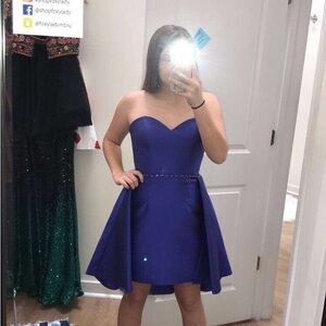 Ellie Wilde Royal Blue cocktail, short dress strapless